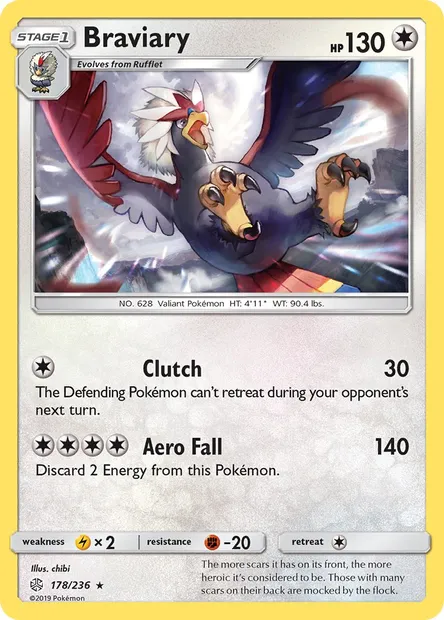 Braviary, Pokémon card CEC 178 — Cosmic Eclipse set