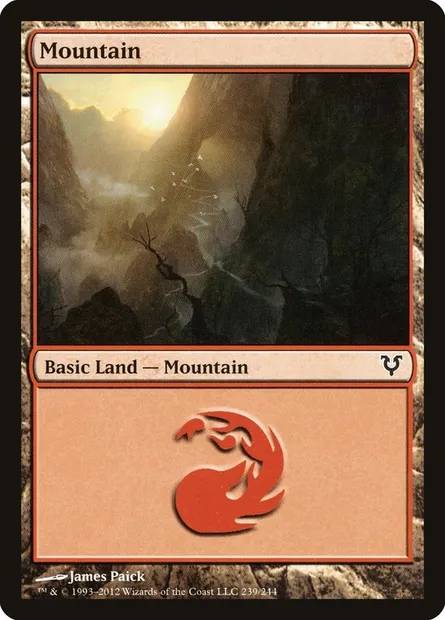 Mountain, Magic card AVR 239 — Avacyn Restored set
