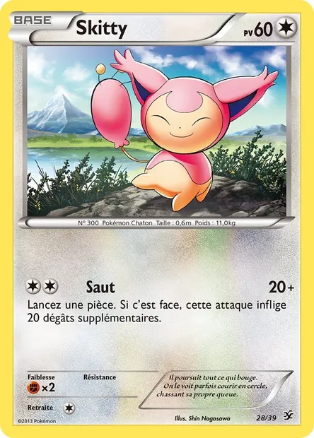 Skitty, carte Pokémon KSS 28 — extension Bienvenue à Kalos