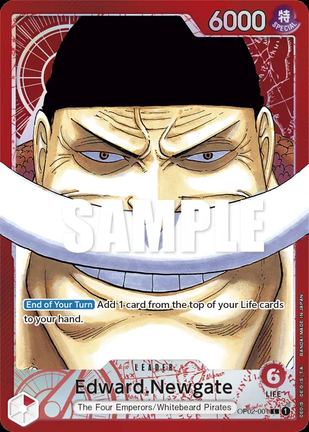 Edward.Newgate, One Piece card OP02-001 — PARAMOUNT WAR set