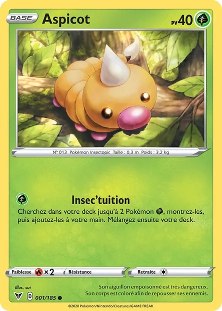 Aspicot, carte Pokémon VIV 1 — extension Voltage Éclatant