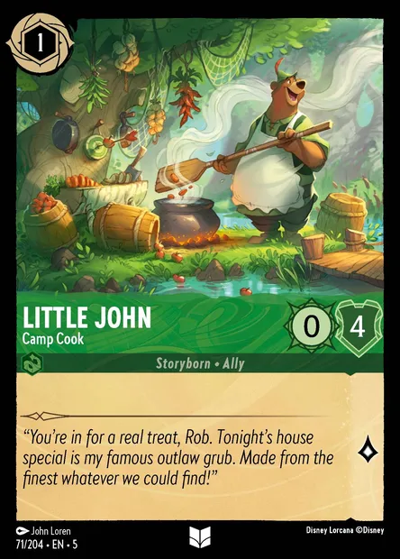 Little John - Camp Cook, Disney Lorcana card CH5-071 — Shimmering Skies set