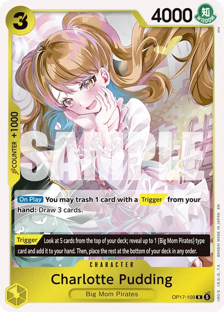 Charlotte Pudding, One Piece card OP17-109 — THE WORLD’S STRONGEST WARRIORS set