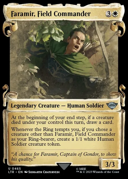 Faramir, commandant de terrain, carte Magic LTR 465 — extension Le Seigneur des Anneaux : chroniques de la Terre du Milieu