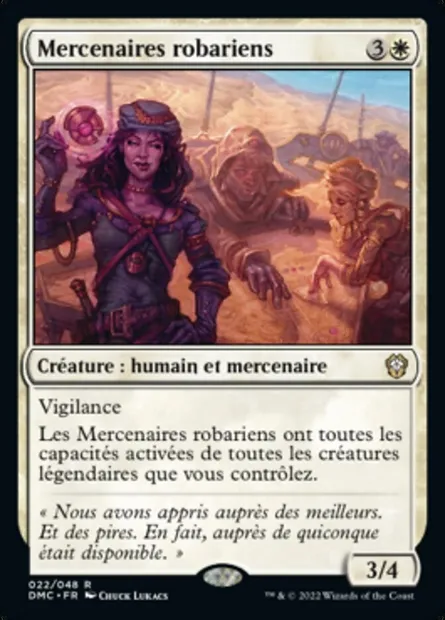 Mercenaires robariens, carte Magic DMC 22 — extension Dominaria United Commander