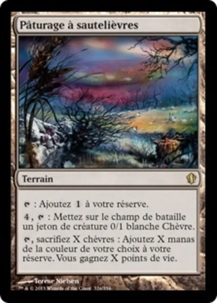 Pâturage à sautelièvres, carte Magic C13 326 — extension Commander 2013