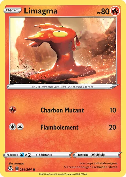Limagma, carte Pokémon FST 34 — extension Poing de Fusion