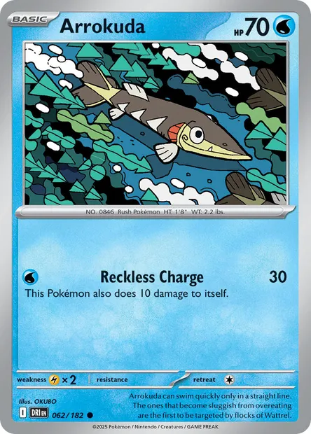 Arrokuda, Pokémon card DRI 062 — Destined Rivals set