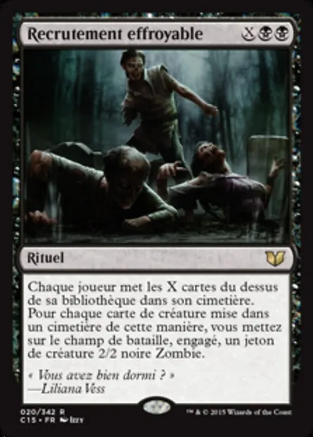 Recrutement effroyable, carte Magic C15 20 — extension Commander 2015