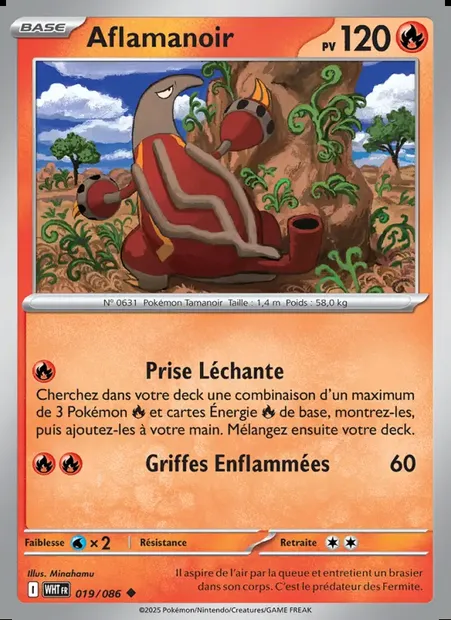 Aflamanoir, carte Pokémon WHT 019 — extension Flamme Blanche
