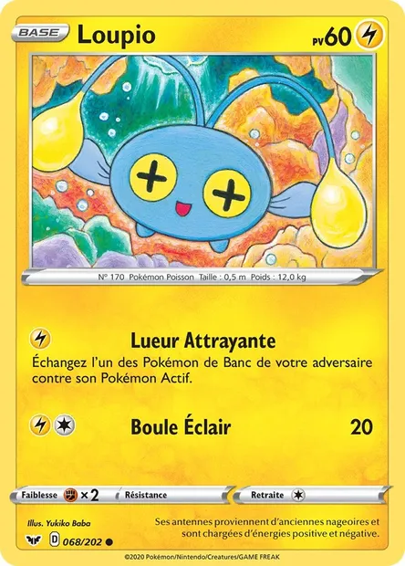Loupio, carte Pokémon SSH 68 — extension Épée et Bouclier