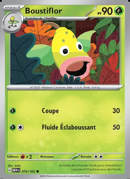 Boustiflor, carte Pokémon MEW 070 — extension 151