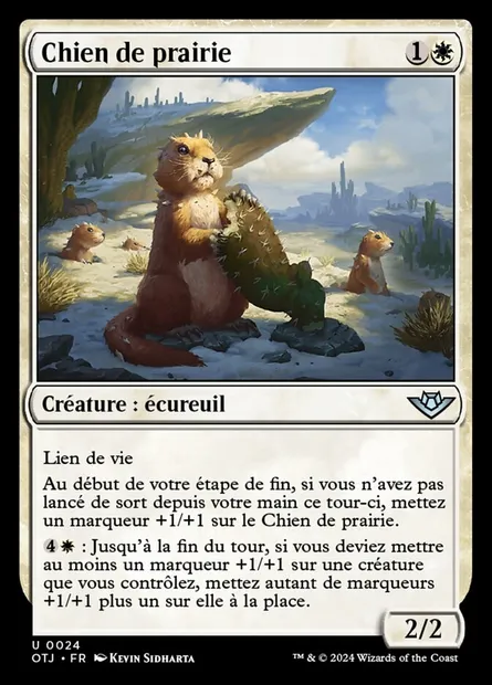 Chien de prairie, carte Magic OTJ 24 — extension Outlaws of Thunder Junction