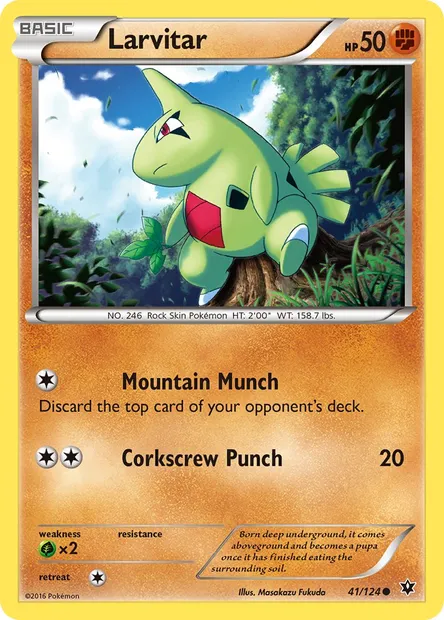 Larvitar, Pokémon card FCO 41 — Fates Collide set