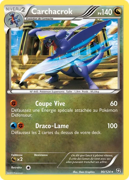 Carchacrok, carte Pokémon DRX 90 — extension Dragons Éxaltés