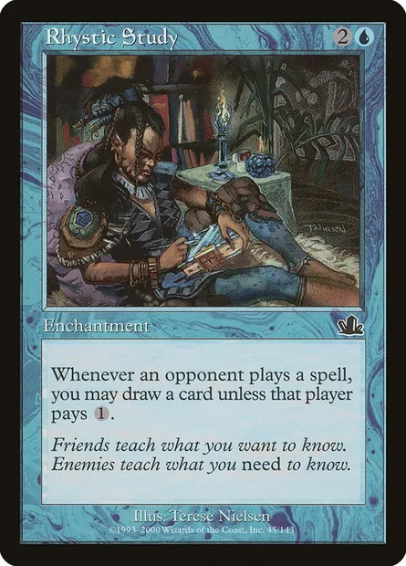 Rhystic Study, Magic card PCY 45 — Prophecy set