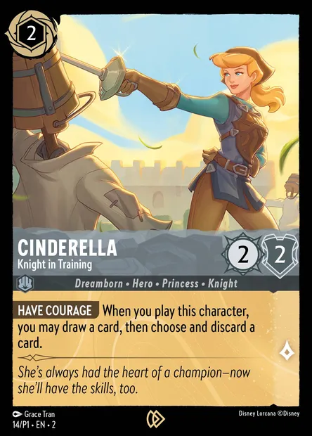 Cinderella - Knight in Training, Disney Lorcana card P1-014 — P1 set