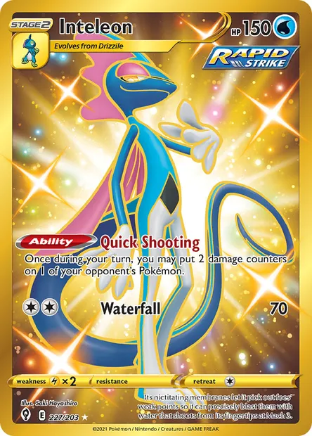 Inteleon, Pokémon card EVS 227 — Evolving Skies set