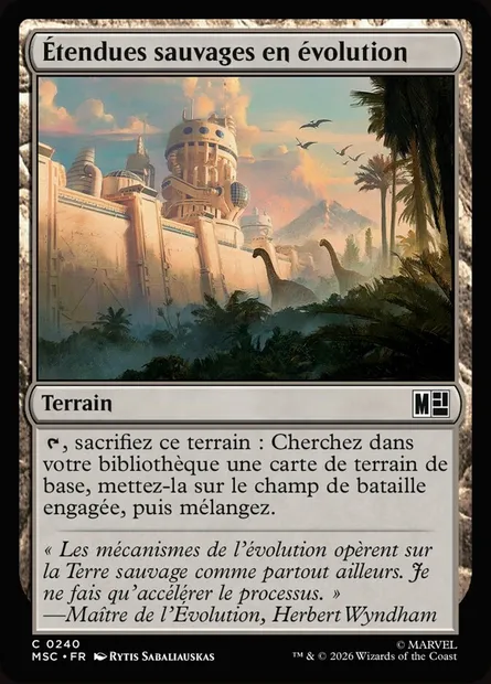 Étendues sauvages en évolution, carte Magic MSC 240 — extension Marvel Super Heroes Commander