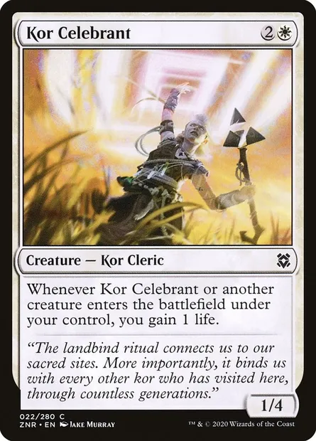 Kor Celebrant, Magic card ZNR 22 — Zendikar Rising set