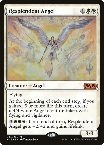 Resplendent Angel, Magic card PM19 34p — Core Set 2019 Promos set