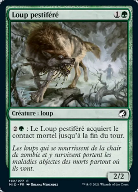 Loup pestiféré, carte Magic MID 192 — extension Innistrad : chasse de minuit