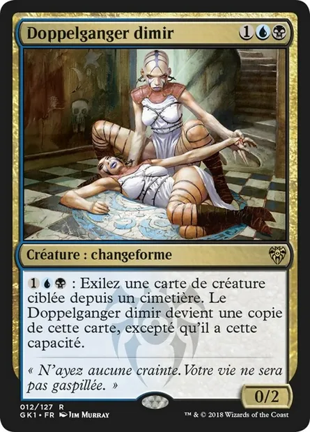 Doppelganger dimir, carte Magic GK1 12 — extension GRN Guild Kit