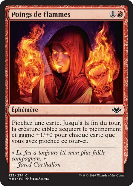 Poings de flammes, carte Magic MH1 123 — extension Horizons du Modern