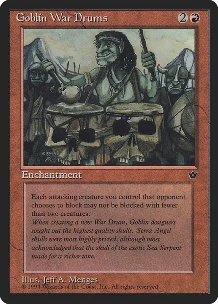Goblin War Drums, Magic card FEM 58d — Fallen Empires set