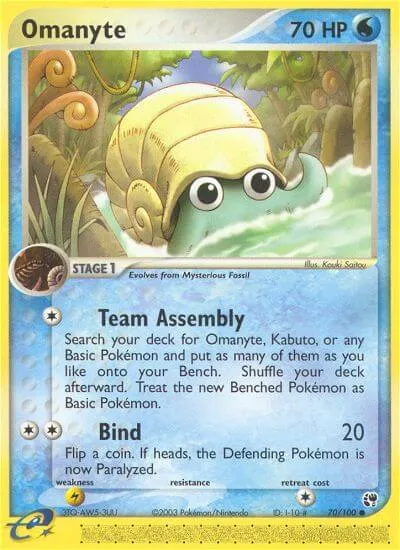 Omanyte, Pokémon card SS 70 — Sandstorm set