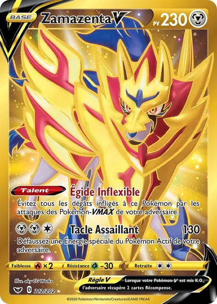 Zamazenta V, carte Pokémon SSH 212 — extension Épée et Bouclier