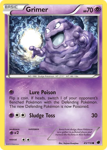 Grimer, Pokémon card PLF 45 — Plasma Freeze set