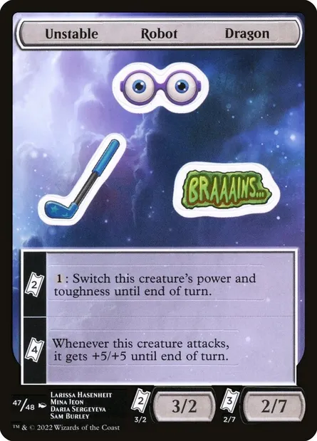 Unstable Robot Dragon, Magic card SUNF 47 — Unfinity Sticker Sheets set