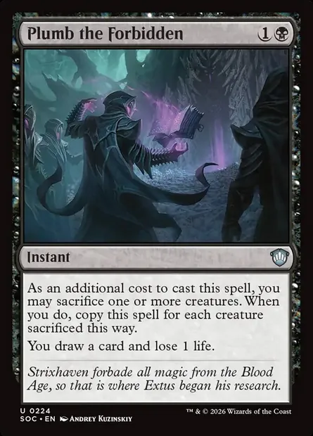 Plumb the Forbidden, Magic card SOC 224 — Secrets of Strixhaven Commander set