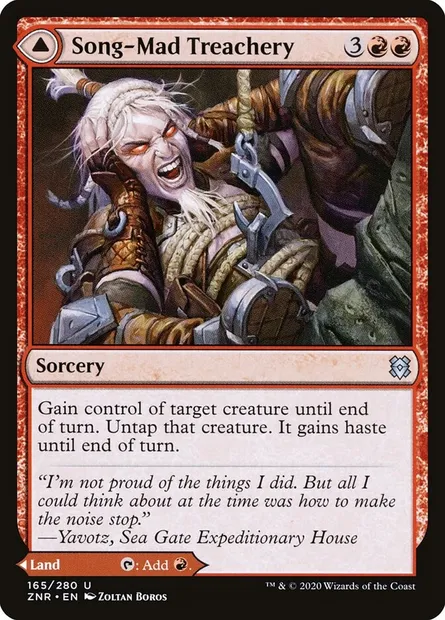 Song-Mad Treachery // Song-Mad Ruins, Magic card ZNR 165 — Zendikar Rising set