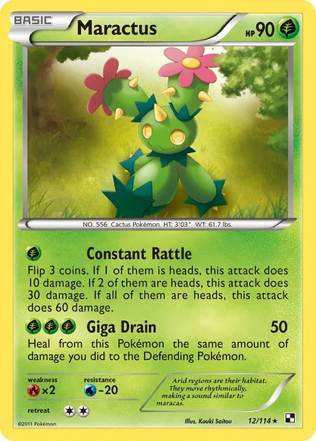 Maractus, Pokémon card BLW 12 — Black & White set