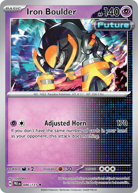 Iron Boulder, Pokémon card PRE 046 — Prismatic Evolutions set