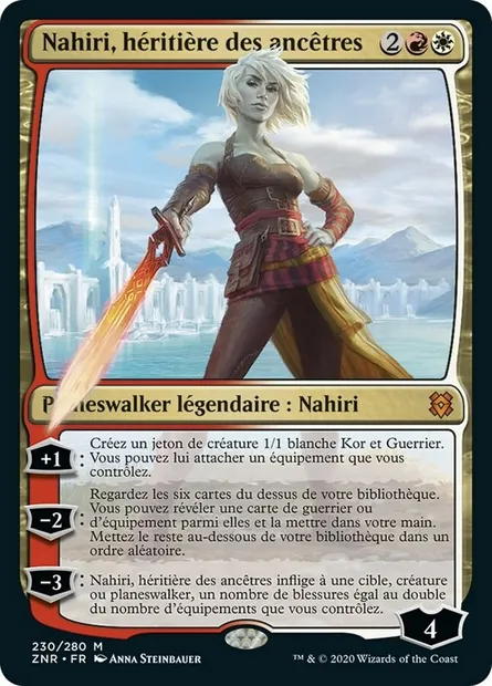 Nahiri, héritière des ancêtres, carte Magic ZNR 230 — extension Renaissance de Zendikar