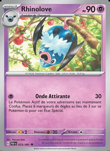 Rhinolove, carte Pokémon PAF 033 — extension Destinées de Paldea