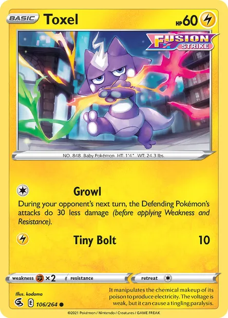 Toxel, Pokémon card FST 106 — Fusion Strike set