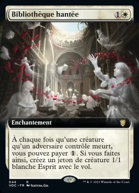 Bibliothèque hantée, carte Magic VOC 44 — extension Crimson Vow Commander