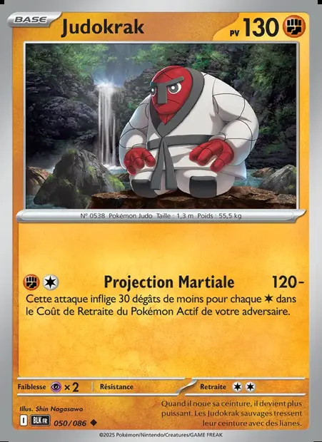 Judokrak, carte Pokémon BLK 050 — extension Foudre Noire
