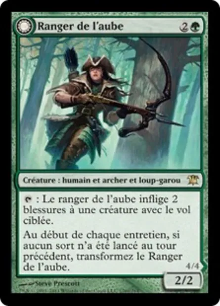 Ranger de l'aube // Prédateur du crépuscule, carte Magic ISD 176 — extension Innistrad