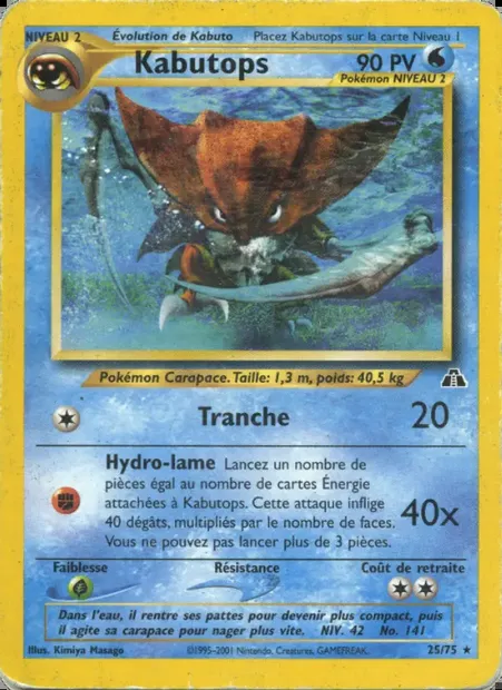 Kabutops, carte Pokémon ND 25 — extension Neo Discovery