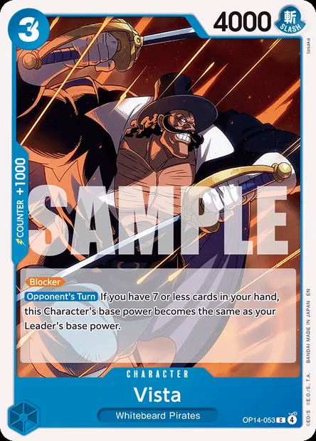 Vista, One Piece card OP14-053 — THE AZURE SEA’S SEVEN set
