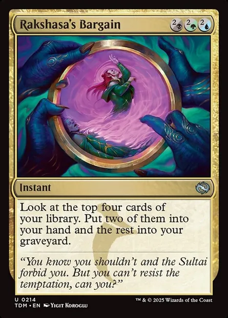 Rakshasa's Bargain, Magic card TDM 214 — Tarkir: Dragonstorm set