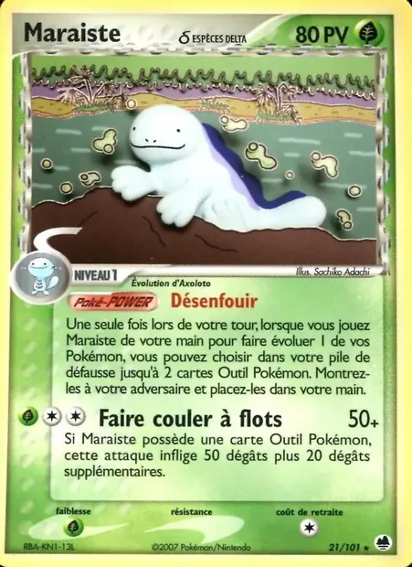 Maraiste δ, carte Pokémon DF 21 — extension EX Île des Dragons