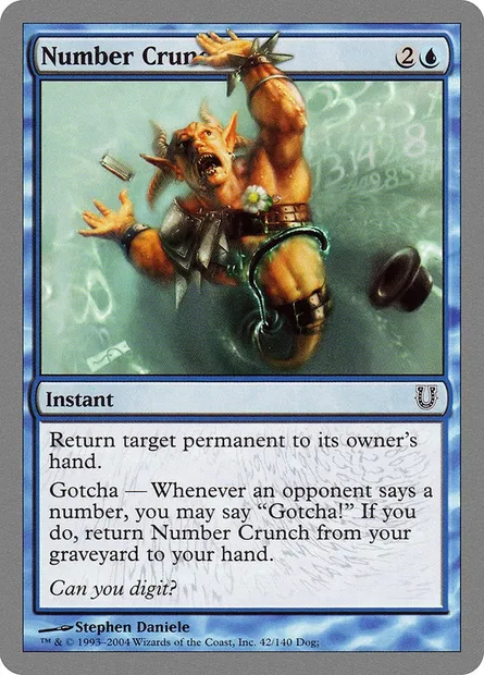 Number Crunch, carte Magic UNH 42 — extension Unhinged