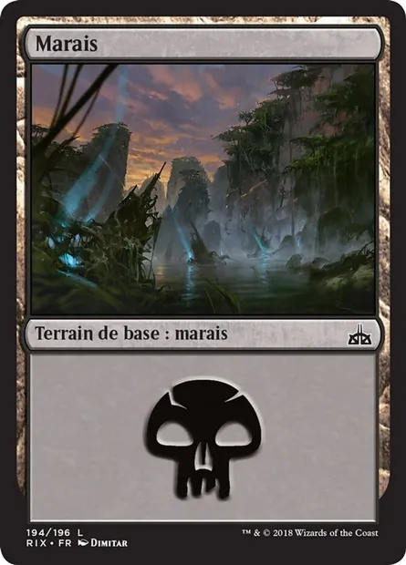 Marais, carte Magic RIX 194 — extension Les combattants d'Ixalan