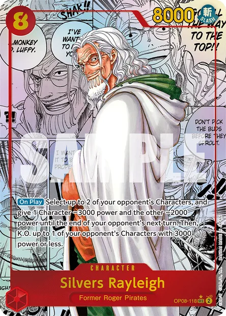 Silvers Rayleigh, One Piece card OP08-118 — TWO LEGENDS set